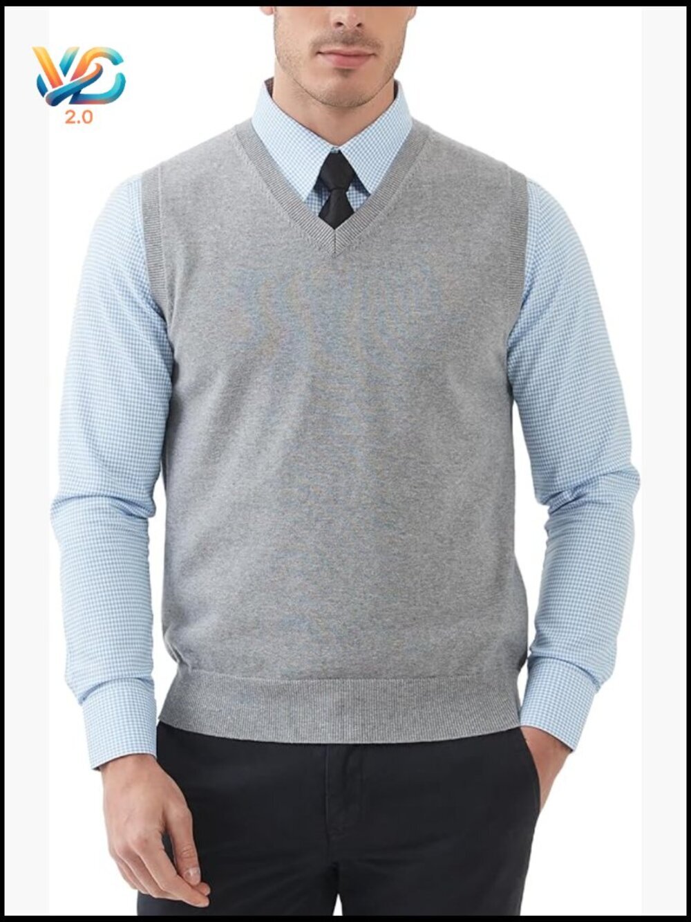 Men's Cotton V-Neck Sweater Vest Regular Fit Sleeveless Pullover